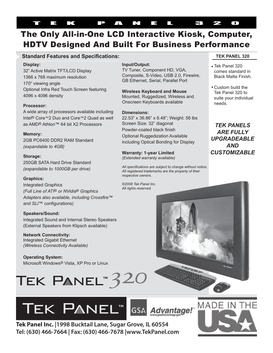 Tek panels are fully upgradeable and customizable | Hy-Tek Manufacturing Tek Panel 320 User Manual | Page 2 / 2