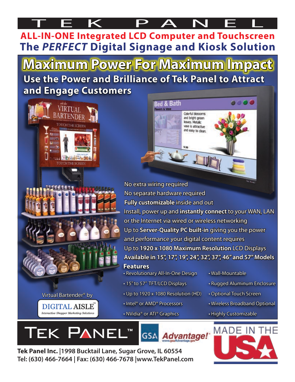 Hy-Tek Manufacturing LCD Computer and Touchscreen User Manual | 2 pages