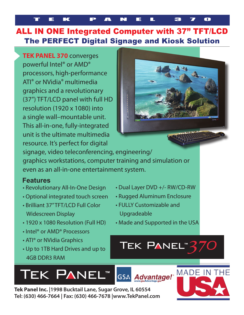 Hy-Tek Manufacturing Tek Panel 370 User Manual | 2 pages