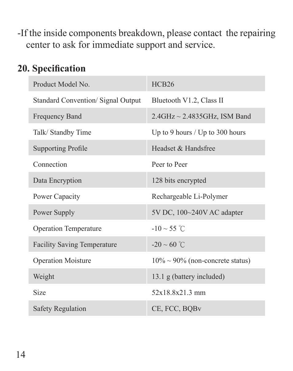 Huey Chiao HCB26 User Manual | Page 16 / 24