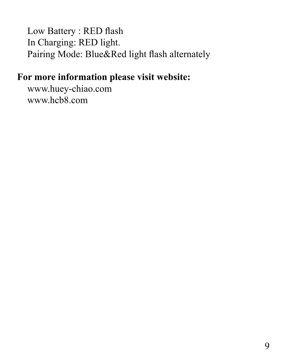 Huey Chiao HCB-18 User Manual | Page 9 / 12