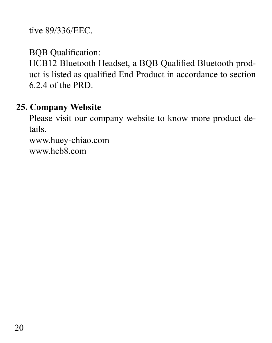Huey Chiao HCB12 User Manual | Page 22 / 24