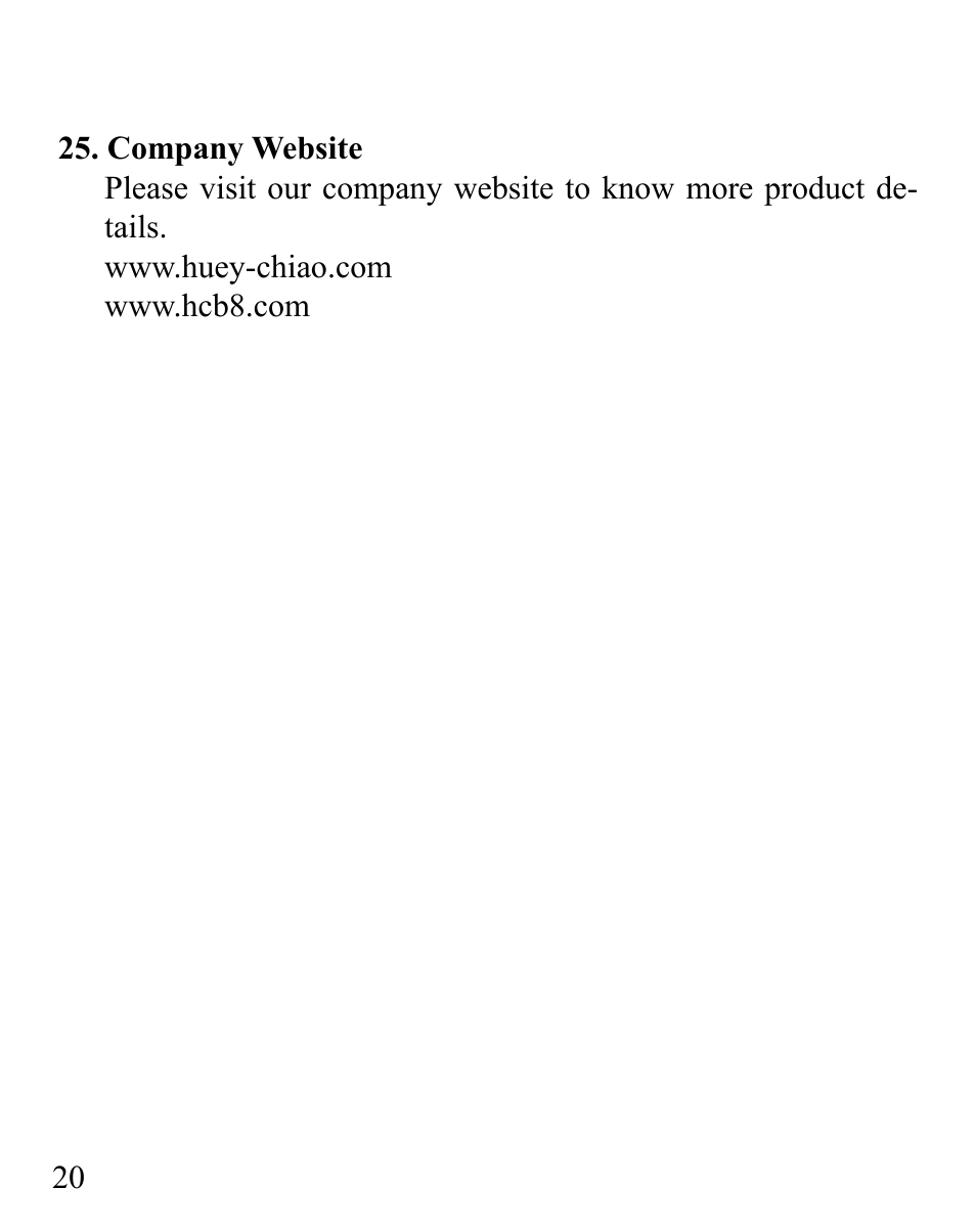 Huey Chiao HCB16 User Manual | Page 22 / 24