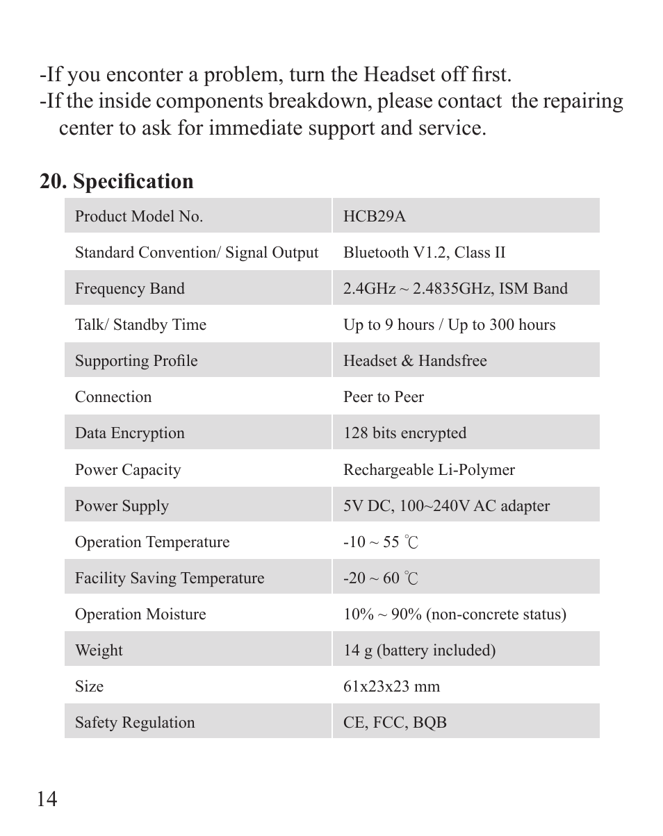 Huey Chiao HCB29A User Manual | Page 16 / 24