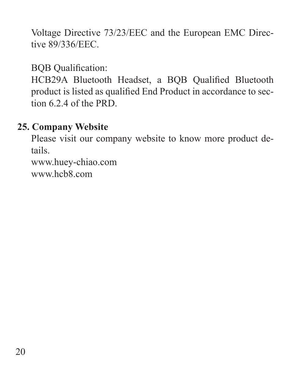 Huey Chiao HCB29A User Manual | Page 22 / 24