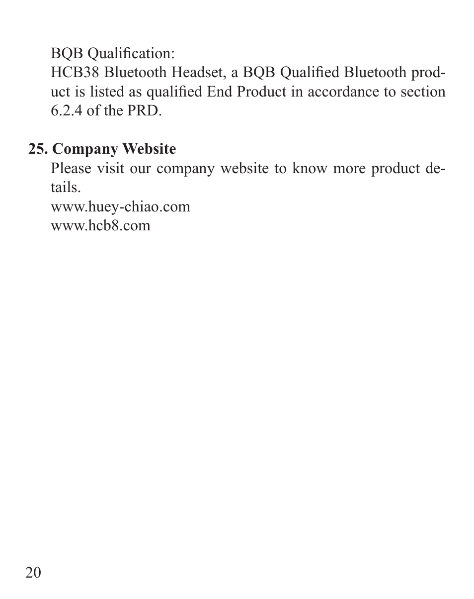 Huey Chiao HCB38 User Manual | Page 22 / 24
