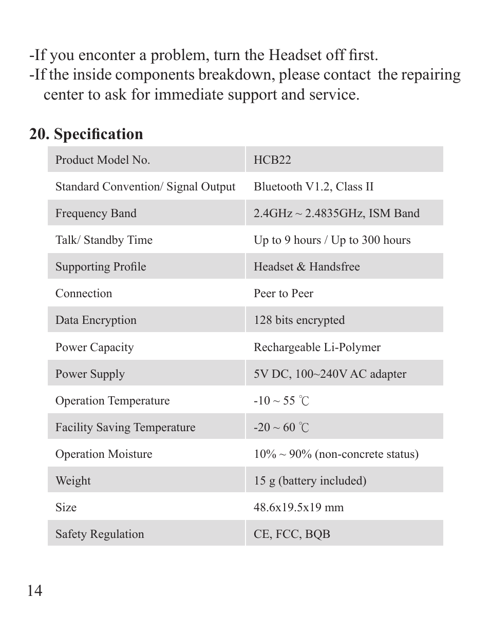 Huey Chiao HCB22 User Manual | Page 16 / 24