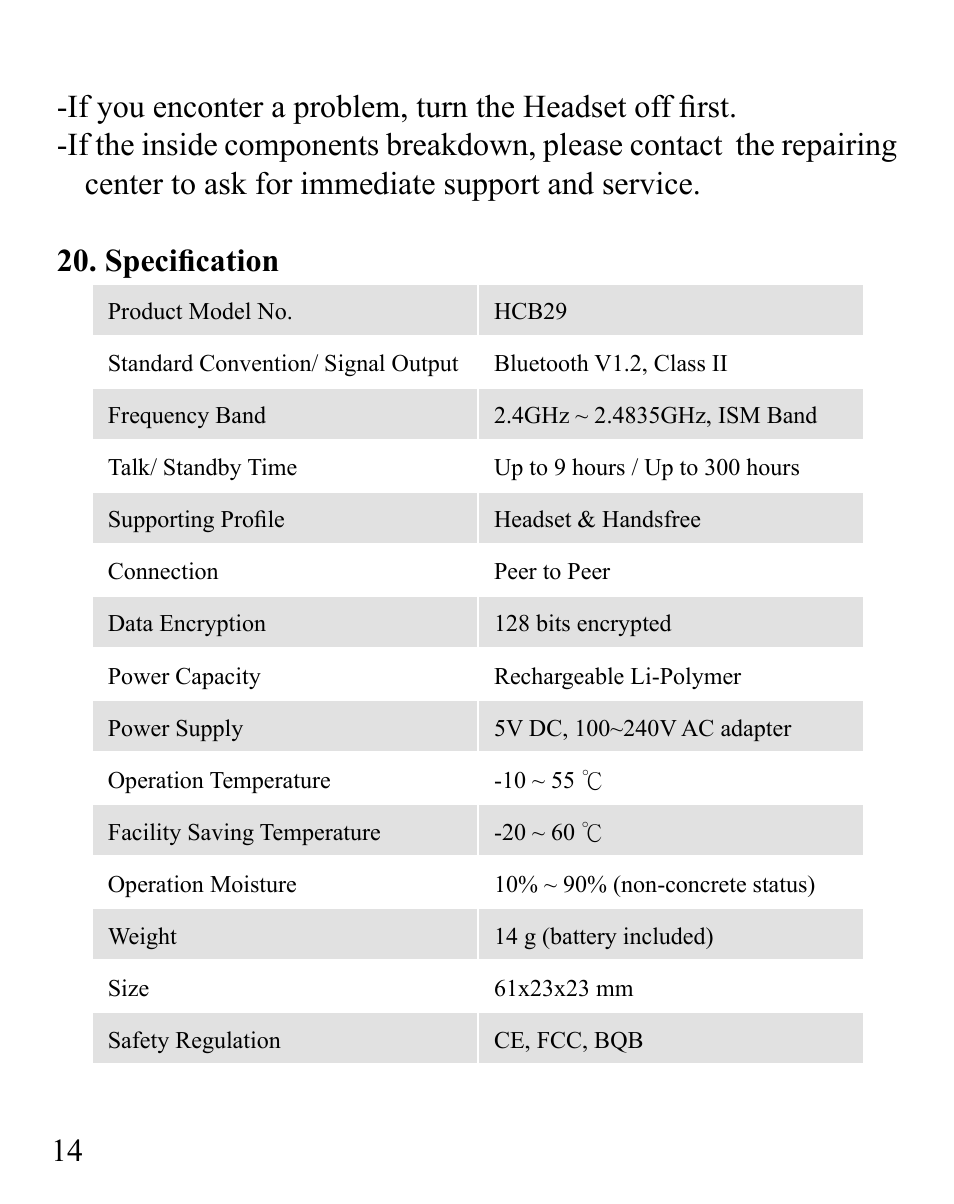 Huey Chiao HCB29 User Manual | Page 16 / 24