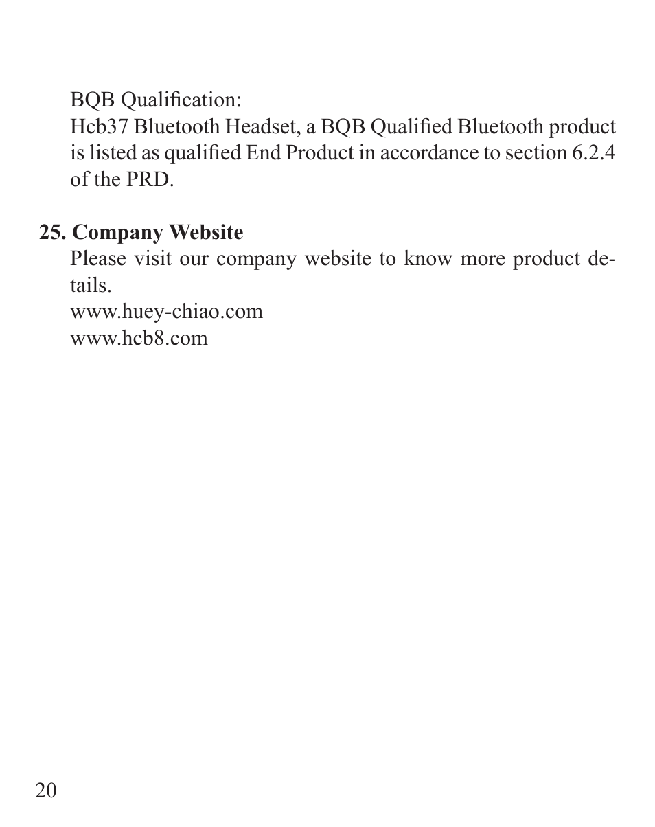 Huey Chiao HCB37 User Manual | Page 22 / 24