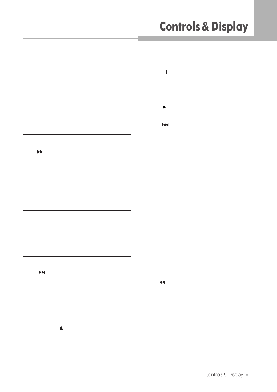 Controls & display | H & B DRX-430 User Manual | Page 11 / 46