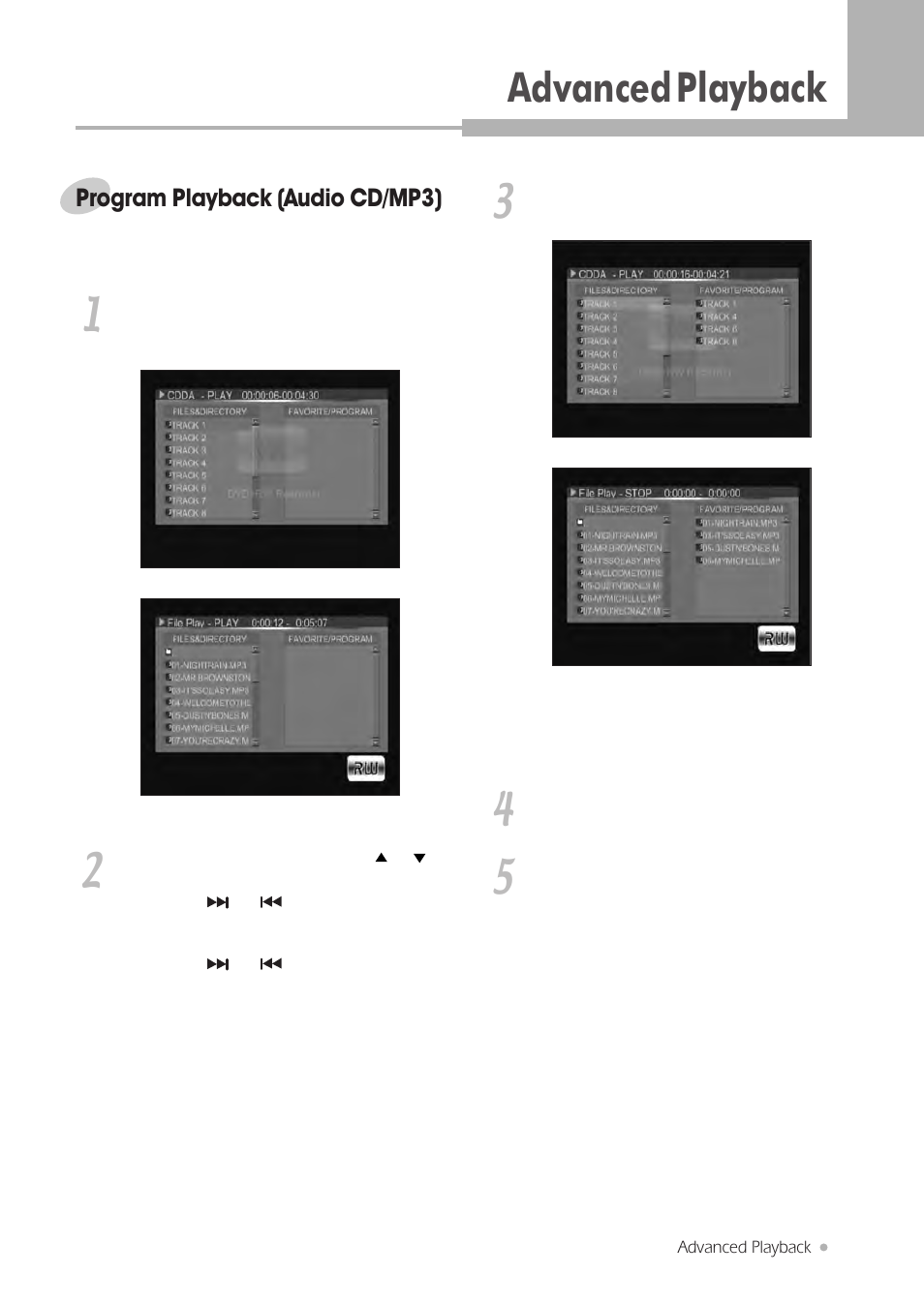 Advanced playback 1 | H & B DRX-430 User Manual | Page 19 / 46
