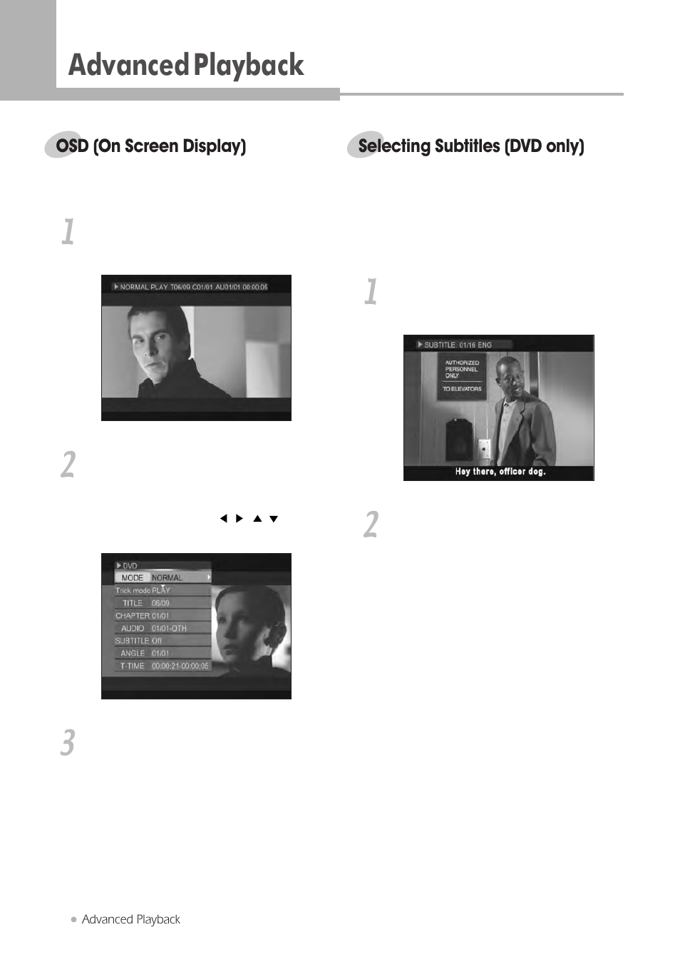 Advanced playback | H & B DRX-430 User Manual | Page 20 / 46