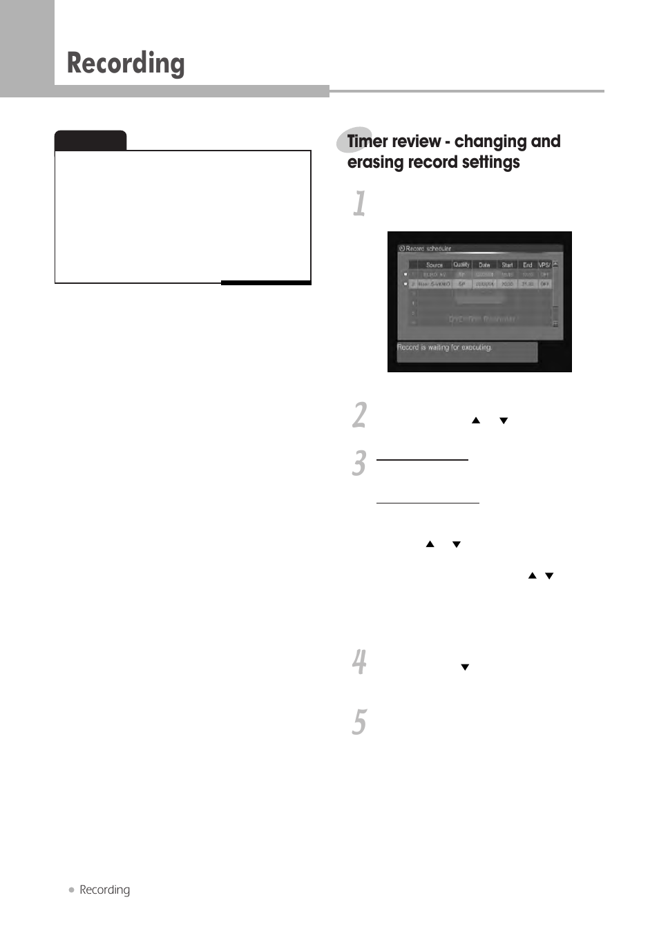 Recording | H & B DRX-430 User Manual | Page 26 / 46