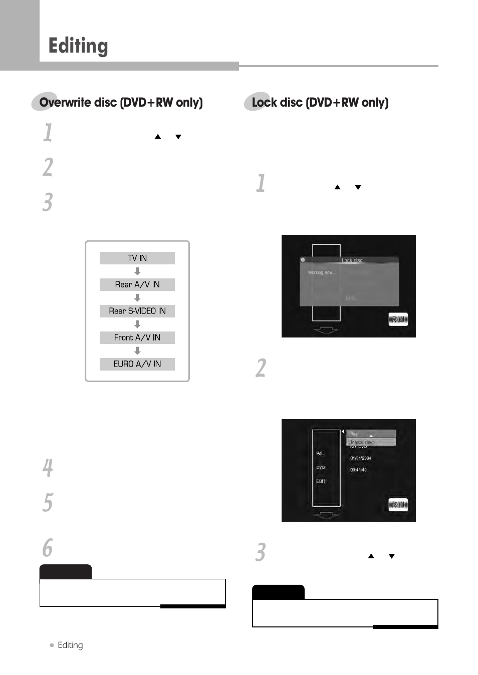 Editing | H & B DRX-430 User Manual | Page 30 / 46