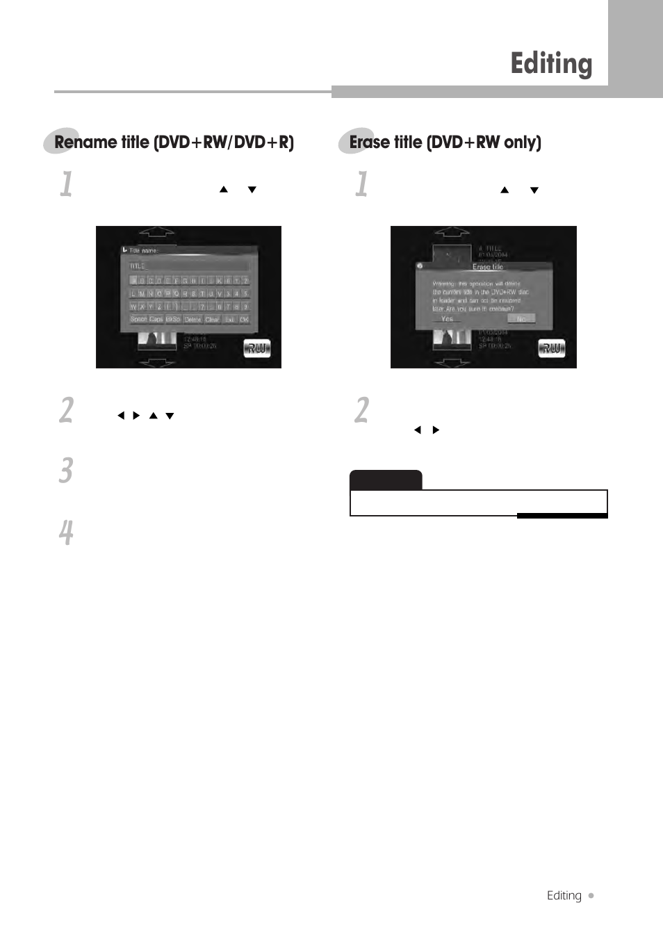 Editing | H & B DRX-430 User Manual | Page 33 / 46