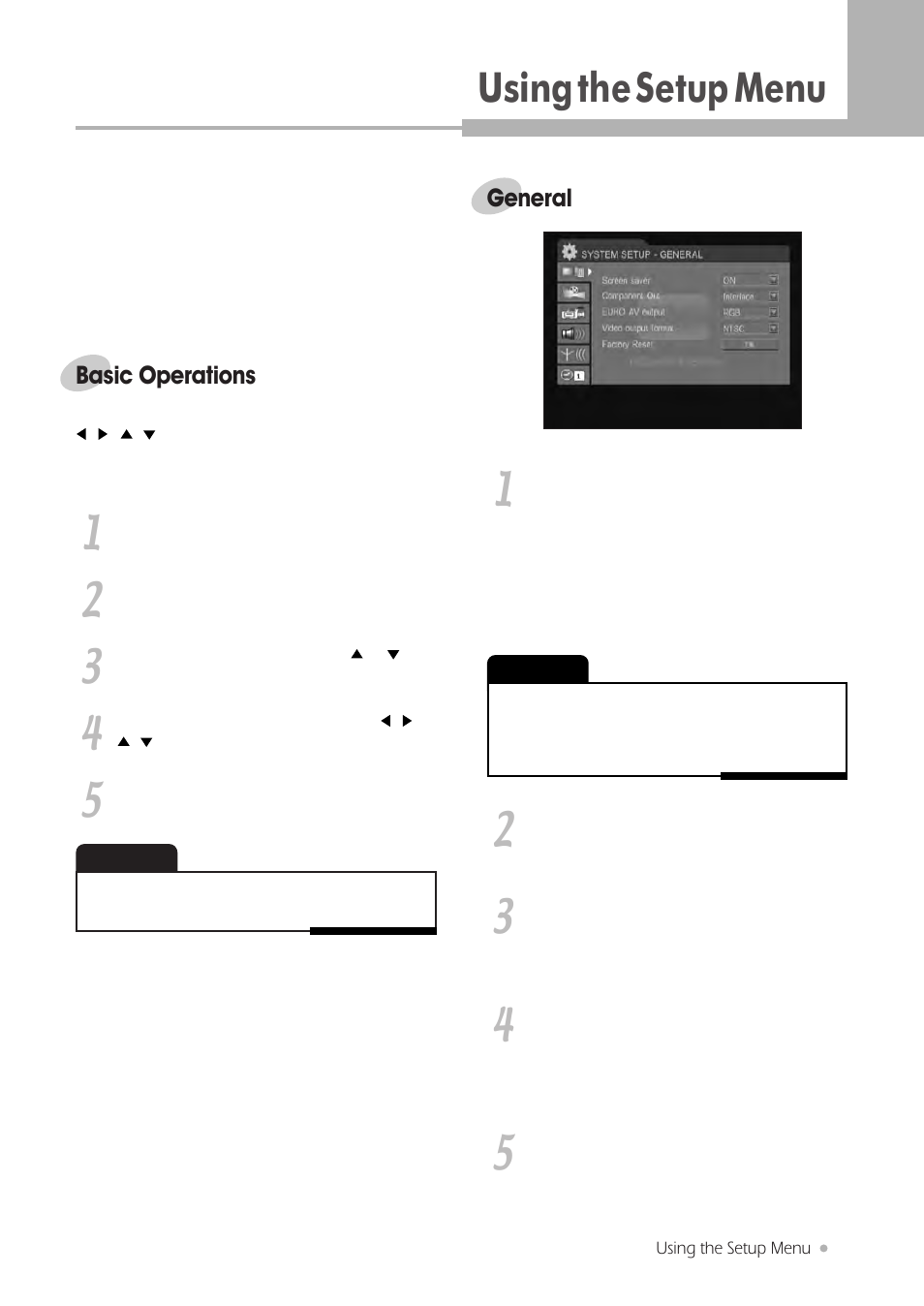 Using the setup menu | H & B DRX-430 User Manual | Page 35 / 46