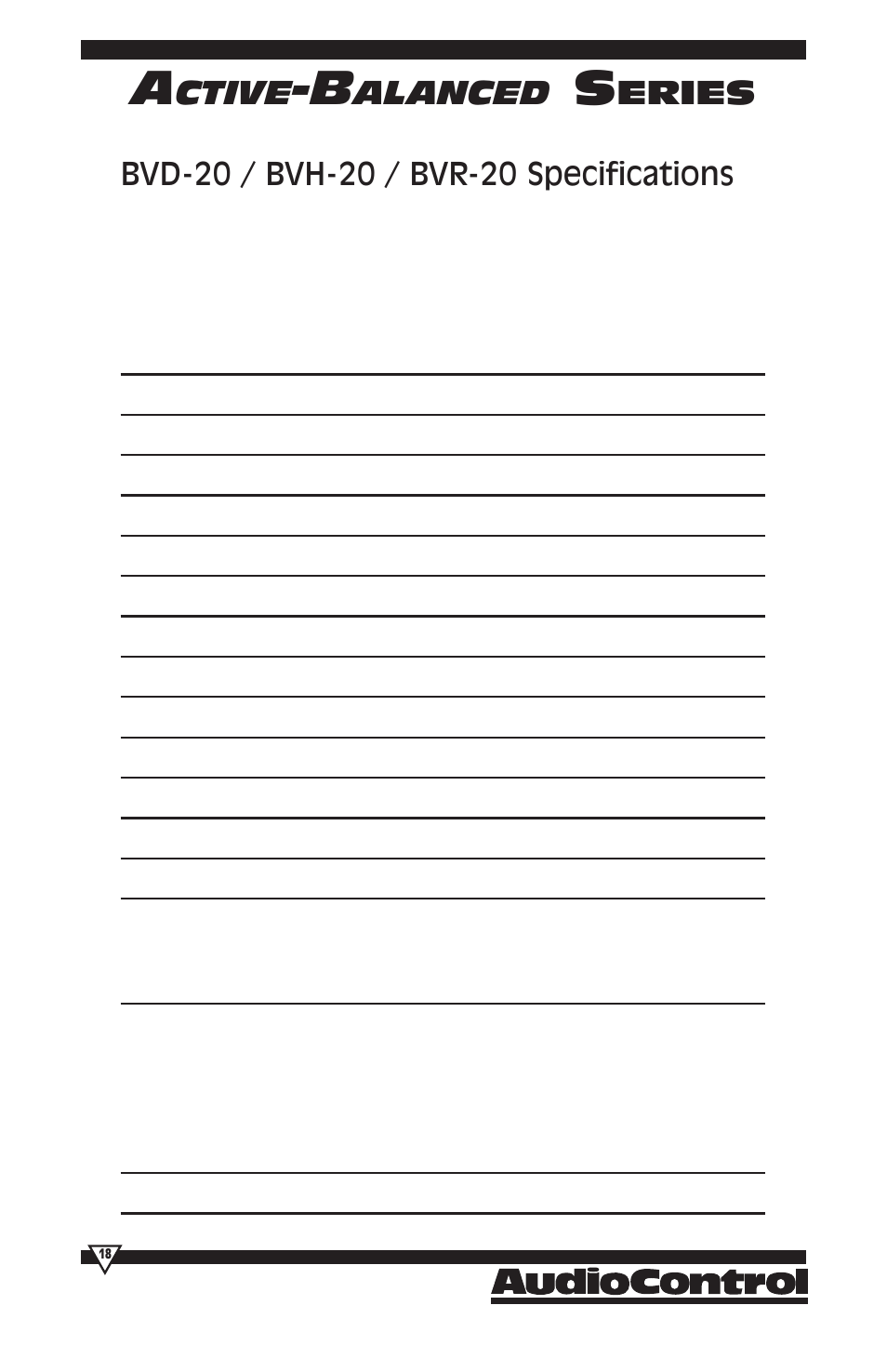 Ctive, Alanced, Eries | HomeTech BVR-20 User Manual | Page 18 / 20