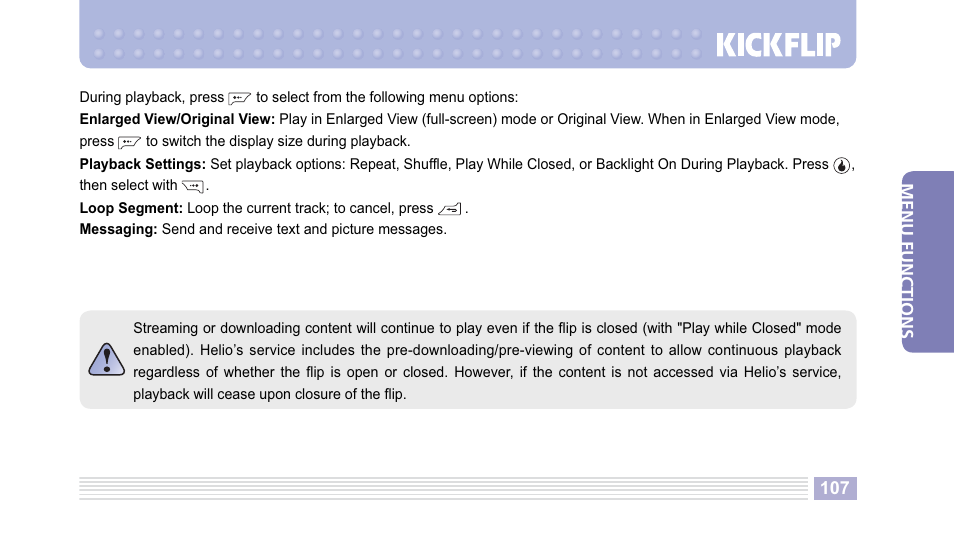 Helio Kick Flip User Manual | Page 107 / 154