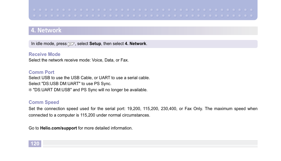 Network | Helio Kick Flip User Manual | Page 120 / 154