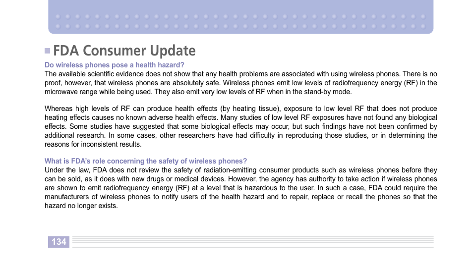 Fda consumer update | Helio Kick Flip User Manual | Page 134 / 154