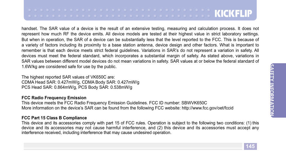 Helio Kick Flip User Manual | Page 145 / 154