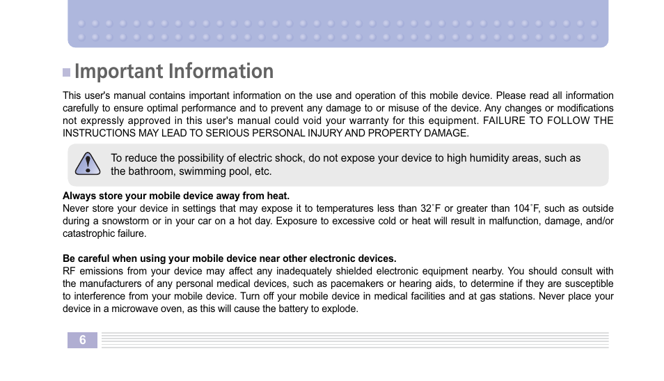 Important information | Helio Kick Flip User Manual | Page 6 / 154