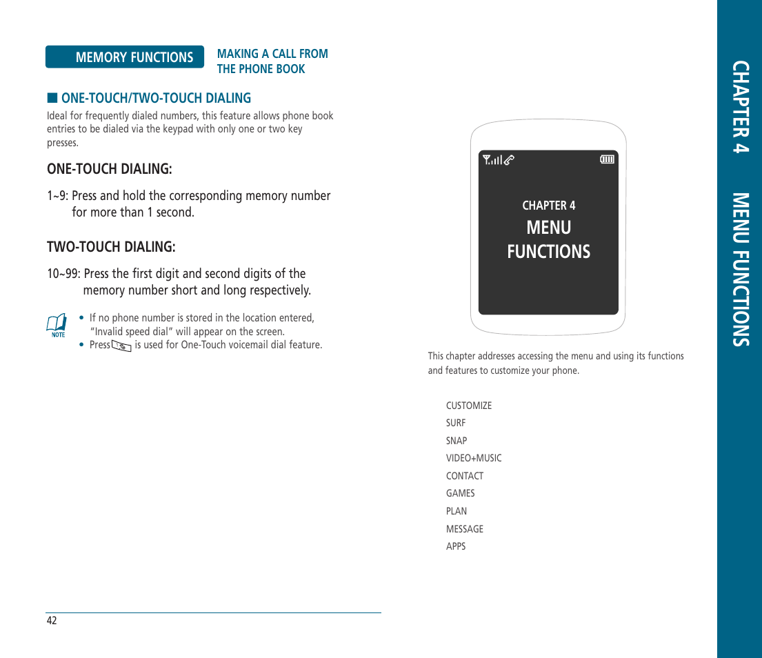 Chapter 4 menu functions, Menu functions | Helio PN-810 User Manual | Page 22 / 74