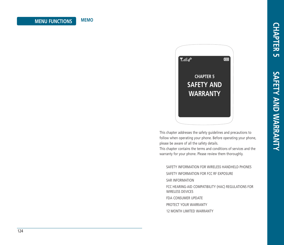 Chapter 5 safety and w arranty, Safety and warranty | Helio PN-810 User Manual | Page 63 / 74