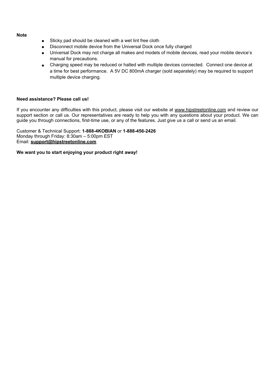 Hip Street HS-HUB180-BK User Manual | Page 2 / 2