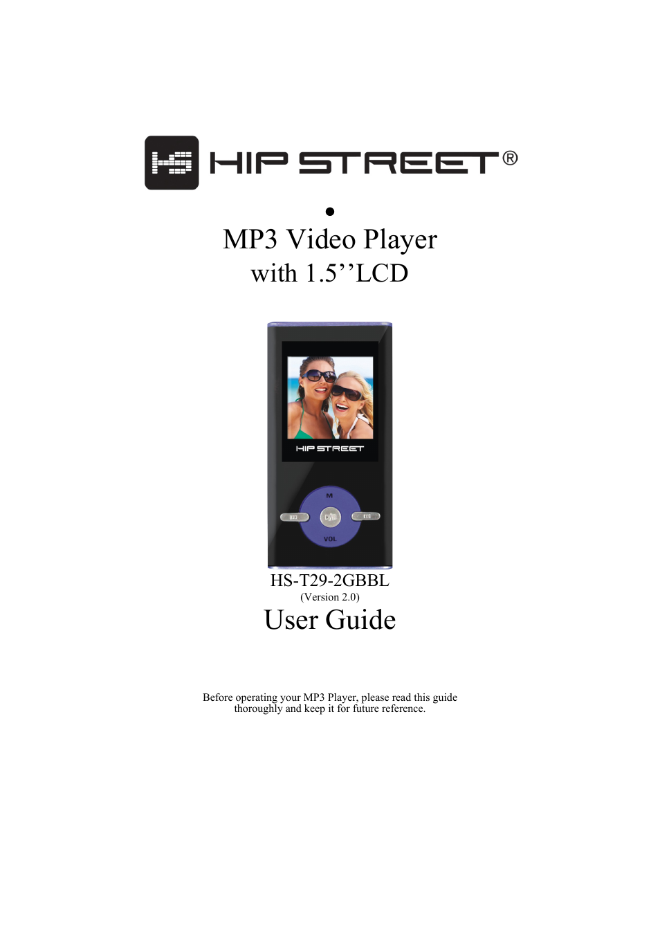 Hip Street HS-T29-2GBBL User Manual | 12 pages