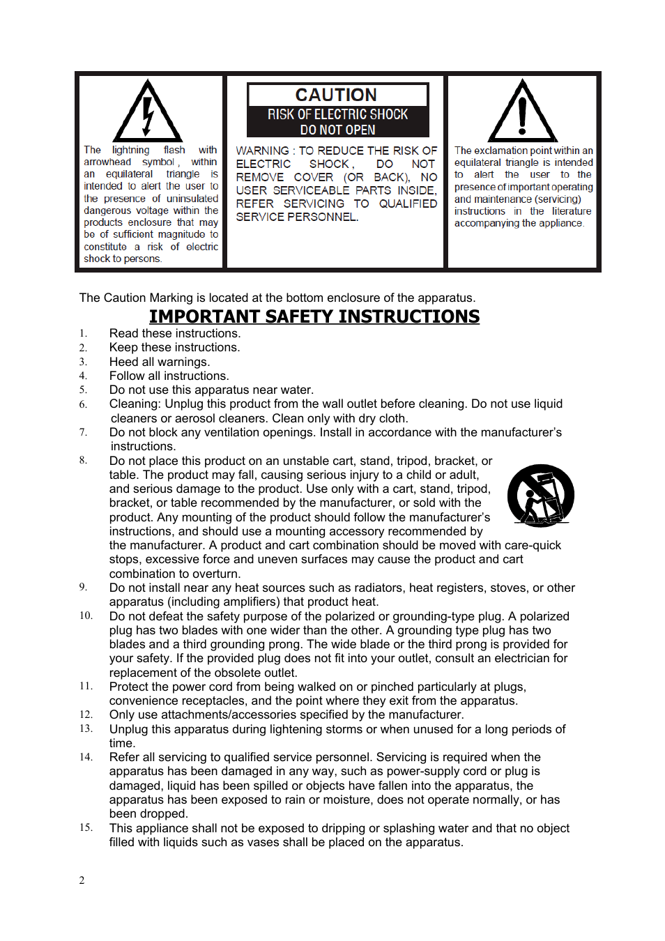 Important safety instructions | Hip Street HS-BB008 User Manual | Page 2 / 10