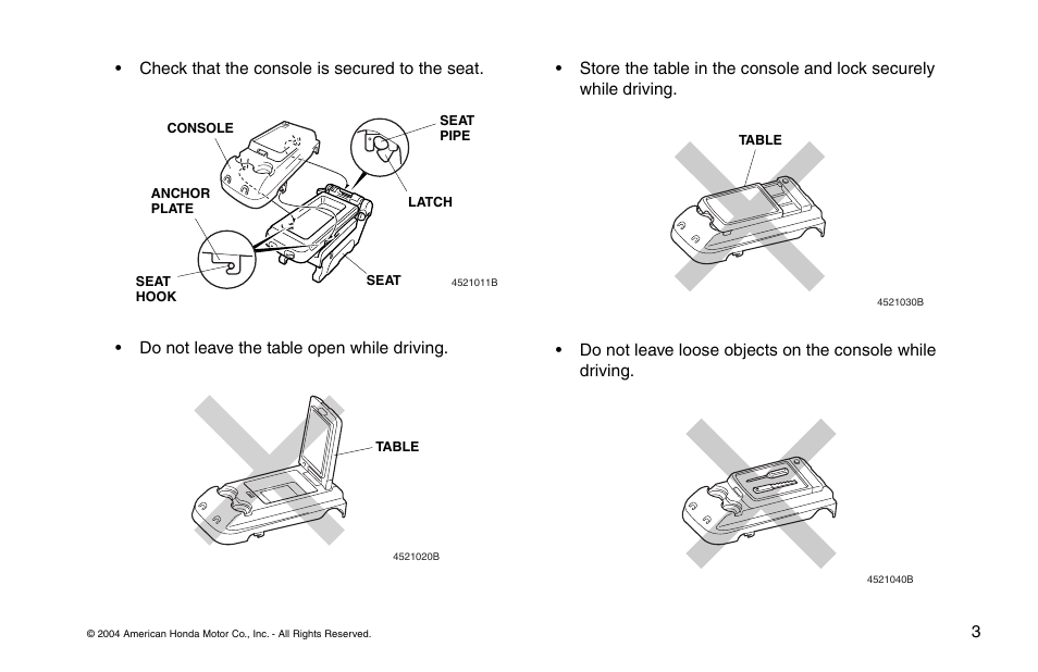 HONDA Plusone Console User Manual | Page 3 / 4