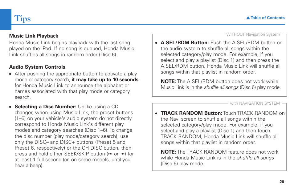 Tips | HONDA Accord Coupe User Manual | Page 20 / 23