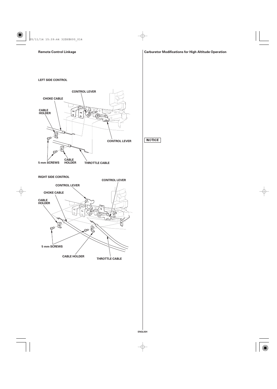 Remote control linkage | HONDA GXV610 User Manual | Page 14 / 55