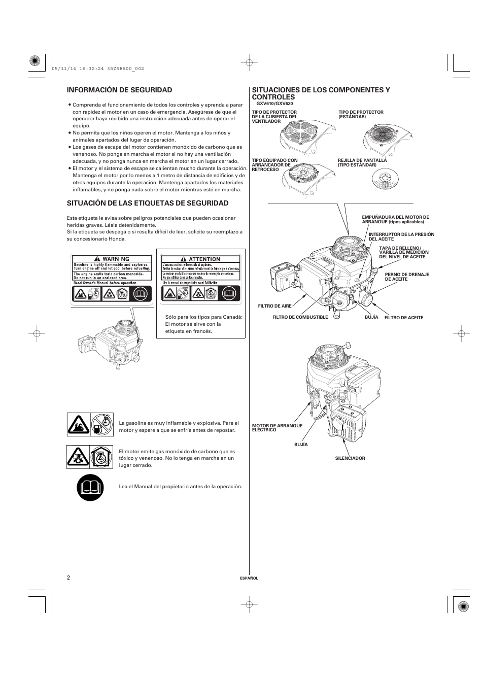 HONDA GXV610 User Manual | Page 39 / 55