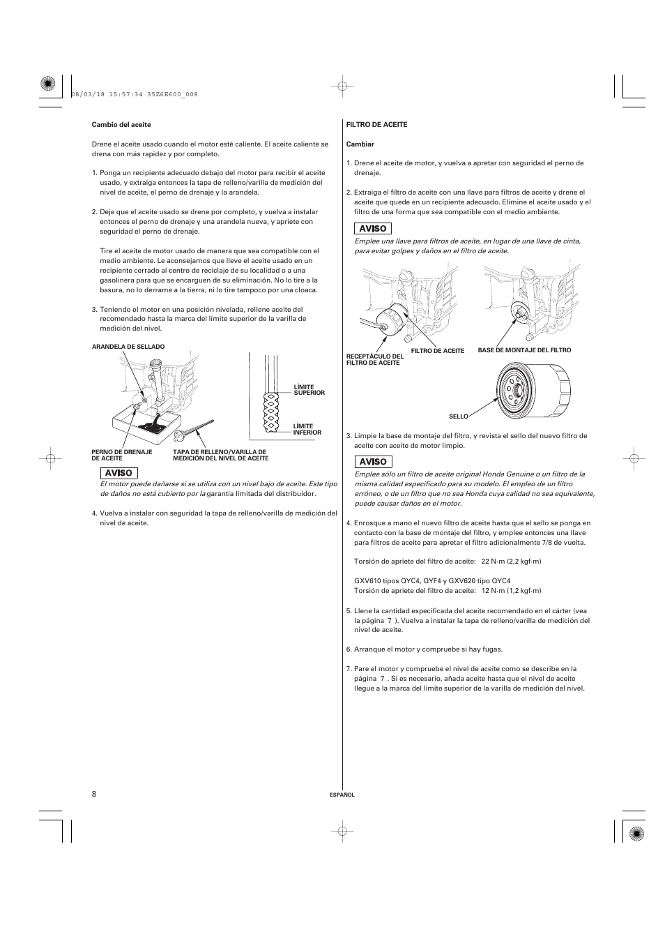 HONDA GXV610 User Manual | Page 45 / 55