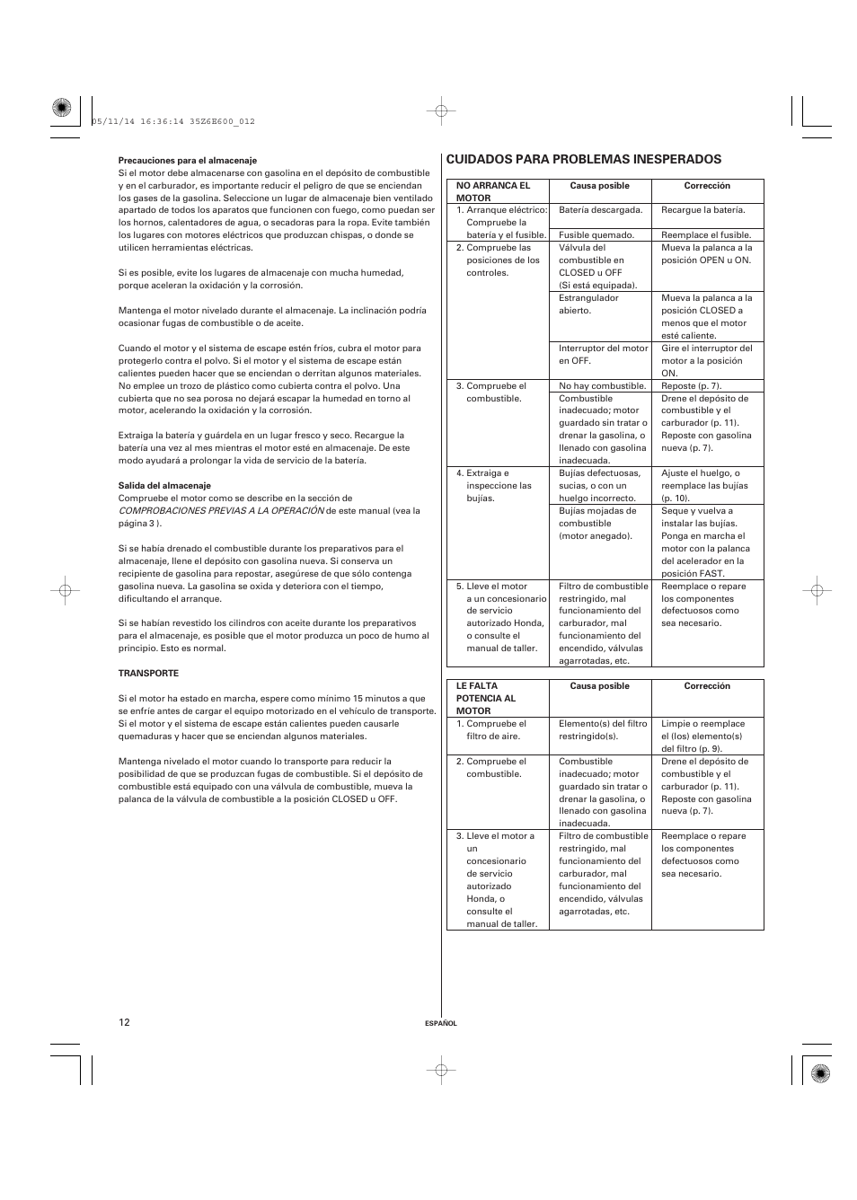 HONDA GXV610 User Manual | Page 49 / 55