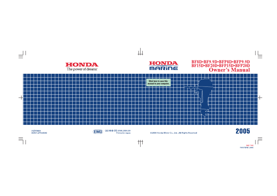 HONDA BFP8D User Manual | 137 pages