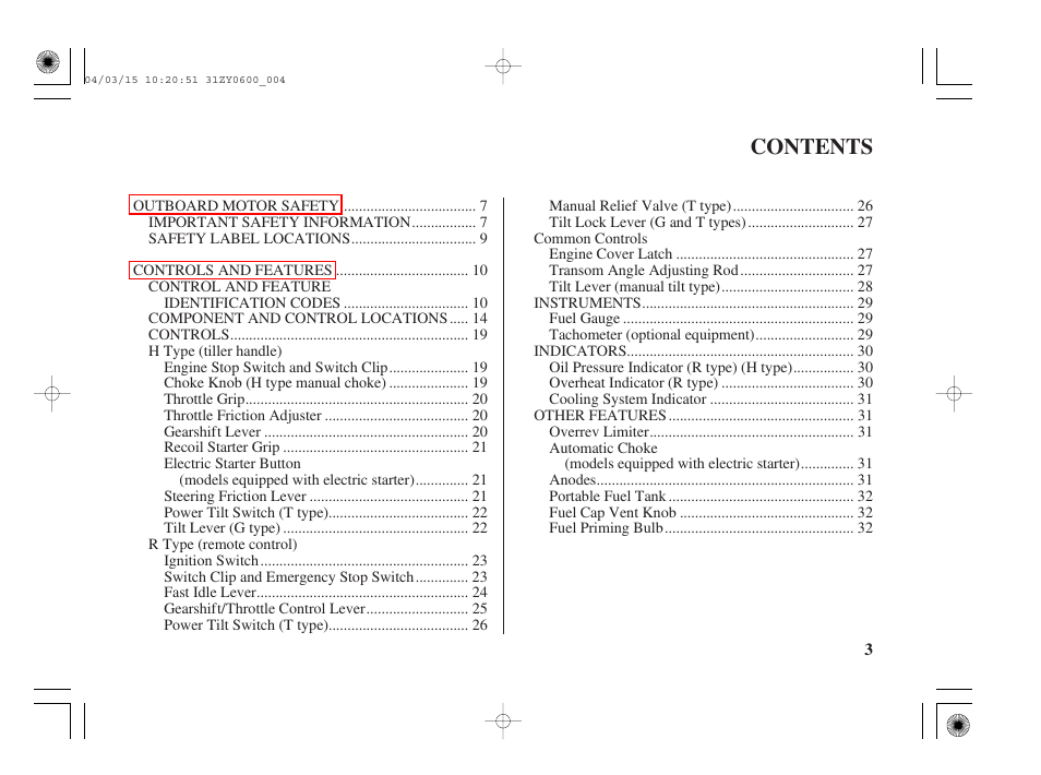 HONDA BFP8D User Manual | Page 5 / 137