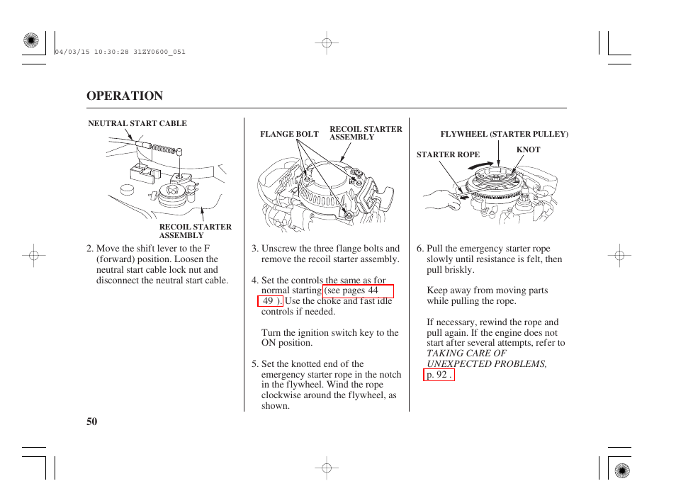 Operation | HONDA BFP8D User Manual | Page 52 / 137