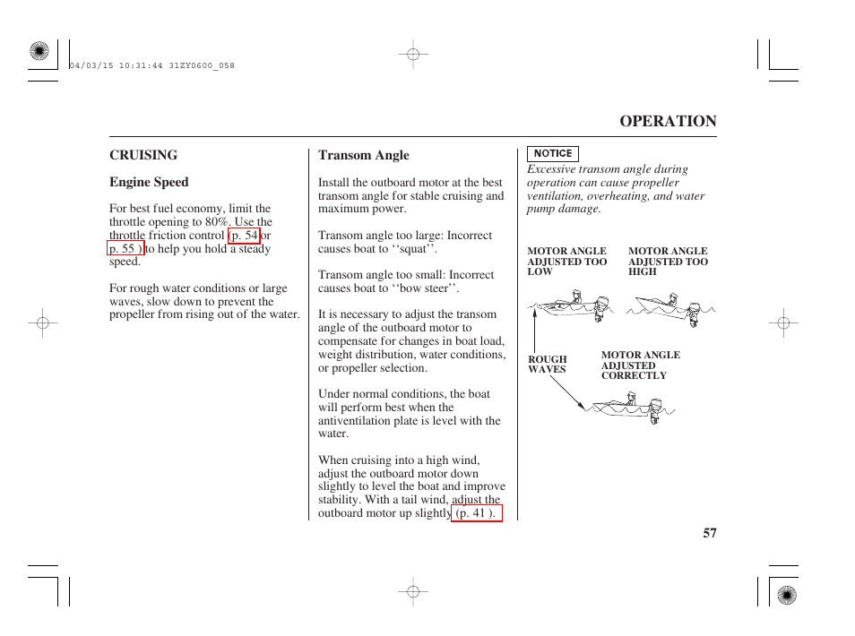 Cruising | HONDA BFP8D User Manual | Page 59 / 137