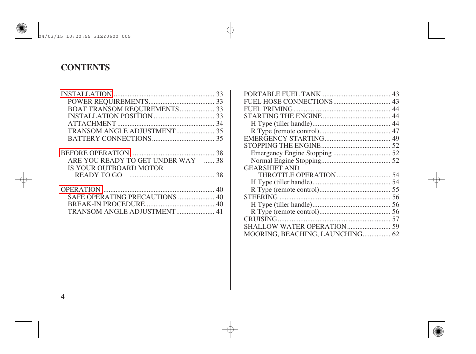 HONDA BFP8D User Manual | Page 6 / 137