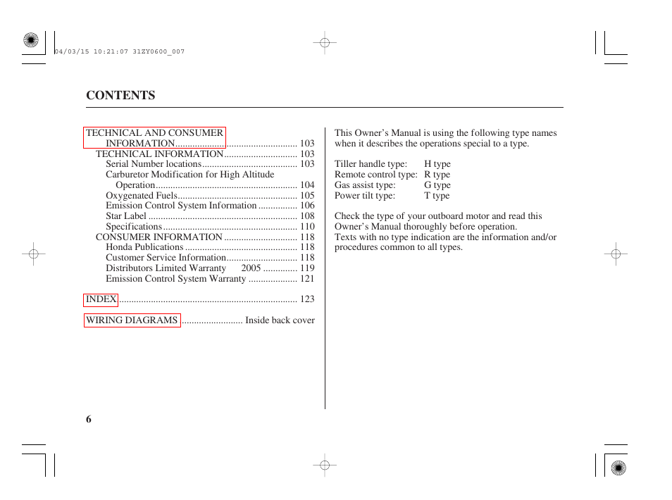 HONDA BFP8D User Manual | Page 8 / 137