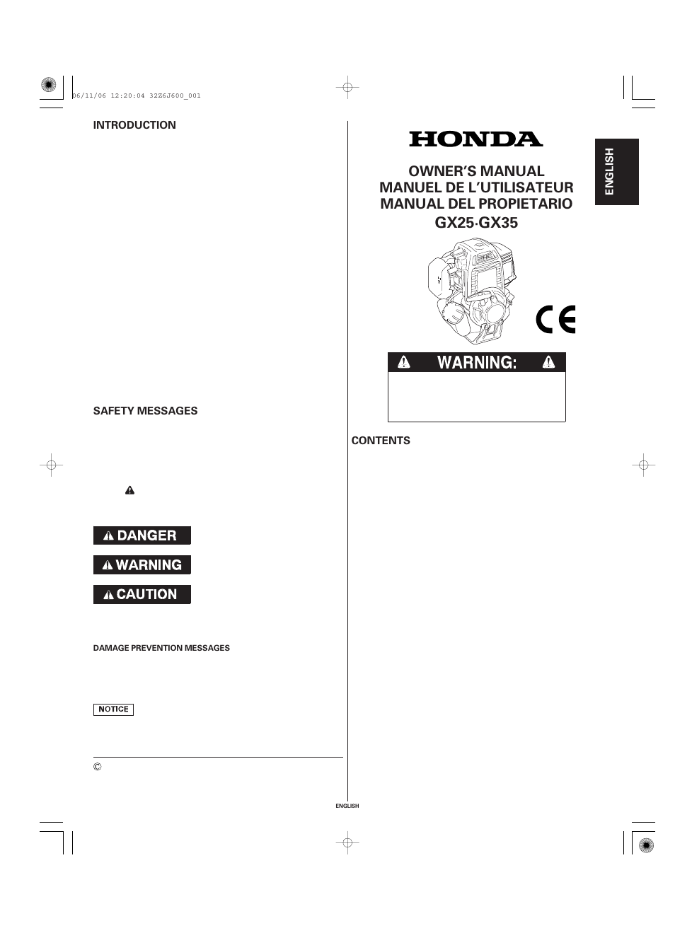 HONDA GX35 User Manual | 20 pages
