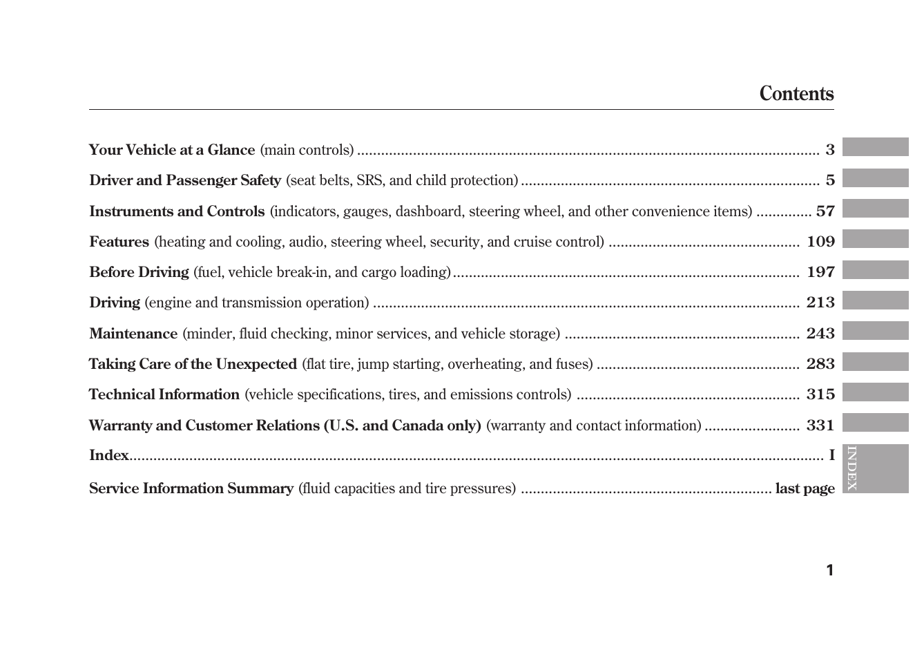 HONDA 2010 Fit User Manual | Page 7 / 354