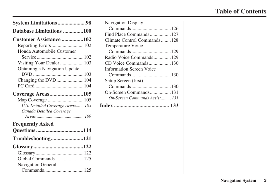 HONDA 2008 Pilot Navigation User Manual | Page 4 / 138