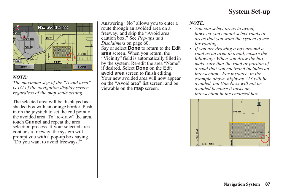 System set-up | HONDA 2008 Pilot Navigation User Manual | Page 88 / 138