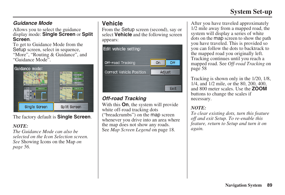System set-up | HONDA 2008 Pilot Navigation User Manual | Page 90 / 138