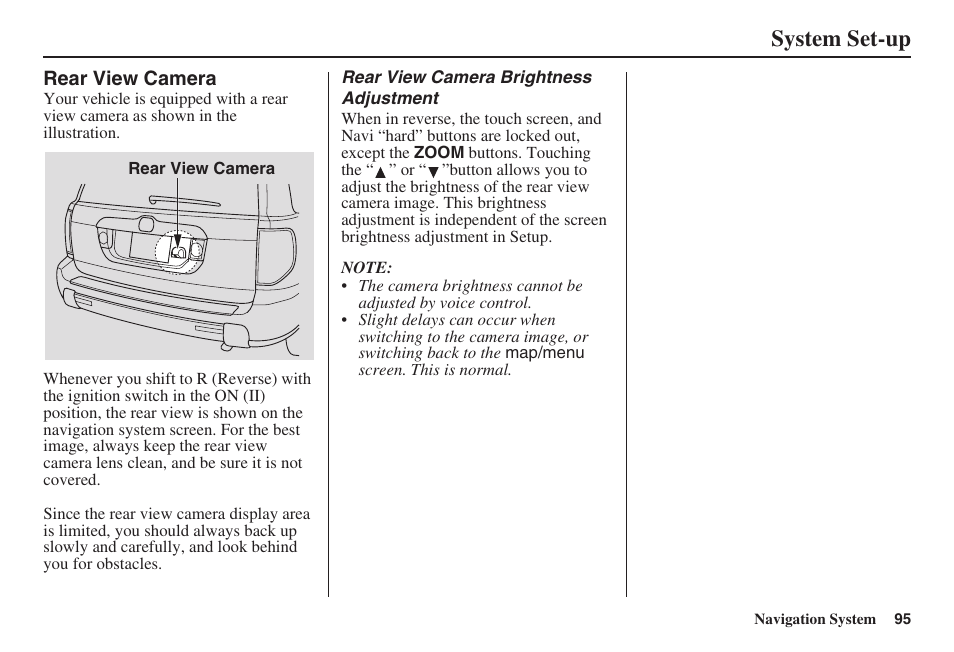 System set-up | HONDA 2008 Pilot Navigation User Manual | Page 96 / 138