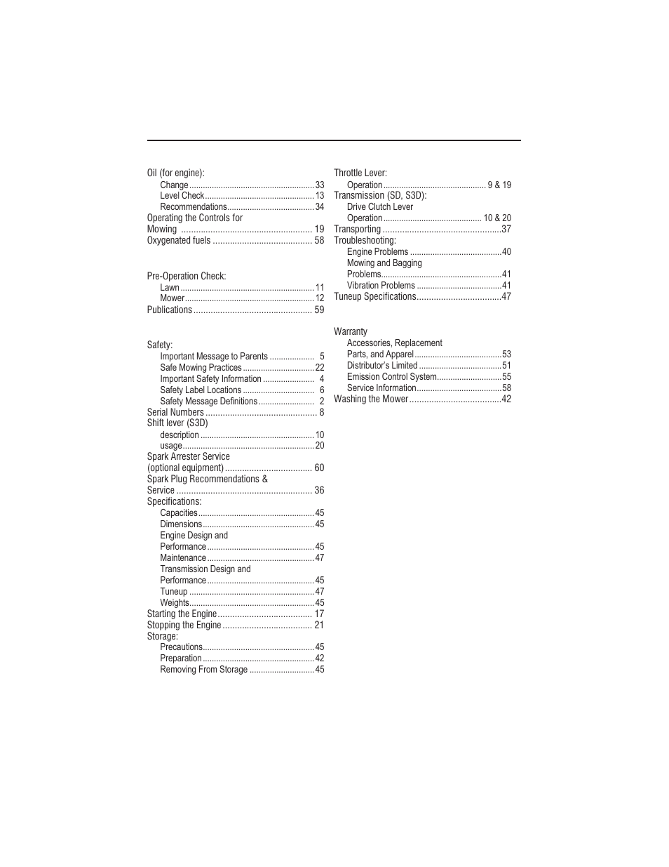 Index 62 | HONDA HRR216PDA User Manual | Page 65 / 67